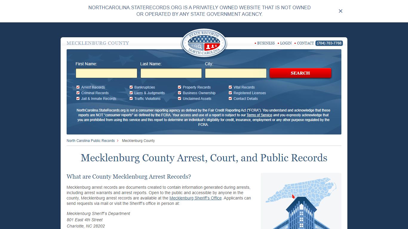 Mecklenburg County Arrest, Court, and Public Records